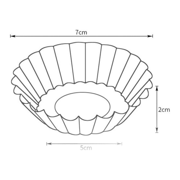 50PCS Aluminum Cupcake Cake Cookie Lined Mold Mould Tin Baking Tool Hot 6PCS,7 cmx2 cm,Black