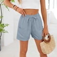 thumbnail image 5 of Shorts for Women 2026 Summer Elastic High Waist Drawstring Wide Leg Relaxed Fit Casual Shorts with Pockets, 5 of 10