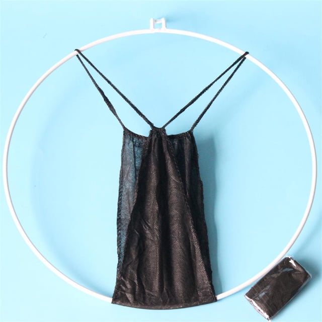 100X Ropa Interior Desechable Shamjiam Bragas Tanga para Sauna Negro