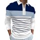 thumbnail image 1 of Gibobby Playera polo hombre Camiseta informal con estampado de colores de empalme de otoño para hombre, camiseta de manga larga con cuello vuelto(Azul,G), 1 of 5