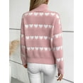 thumbnail image 3 of Sweaters for Women Trutleneck Valentine's Day Heart Knit Sweater Casual Ribbed Long Sleeve Knitted Pullover Sweater Alsol Lamesa, 3 of 6