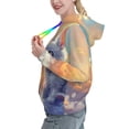 thumbnail image 2 of Sikiie Sunshine Colorful Cloud Rabbit Women's Casual Hoodies Long Sleeve Lightweight Pullover Tops Loose Sweatshirt-Small, 2 of 7