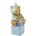 thumbnail image 4 of Kurt Adler Noble Gems Boy and Girl Teddy Bear on Blocks Baby's First Christmas Glass Ornament, Assorted (Pack of 2), 4 of 5