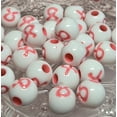 thumbnail image 5 of Pink Ribbon Beads For Bracelet Making, Round Plastic Beads Bulk, Breast Cancer Awareness DIY Craft Supplies Beads, Gift For Beader, 100 Pcs, 5 of 11