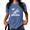 Blue, variant on UNISHE Women's Vintage Floral Book Graphic Tee - Oversized Aesthetic Short Sleeve Crewneck Top, Dark Wash Look, Trendy Summer Outfit