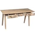 thumbnail image 5 of Recycled Teak Wood Brux Art Deco Writing Desk with 3 Drawers, 5 of 5