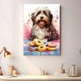 thumbnail image 2 of Bergamasco Sheepdog Art Canvas Fun Popcorn, Donuts and Lollipops Dogs. Watercolor Art Print, Canvas Canvas for wall decor living room, Bedroom, Bathroom. Funny Wall Art Decor, 2 of 4