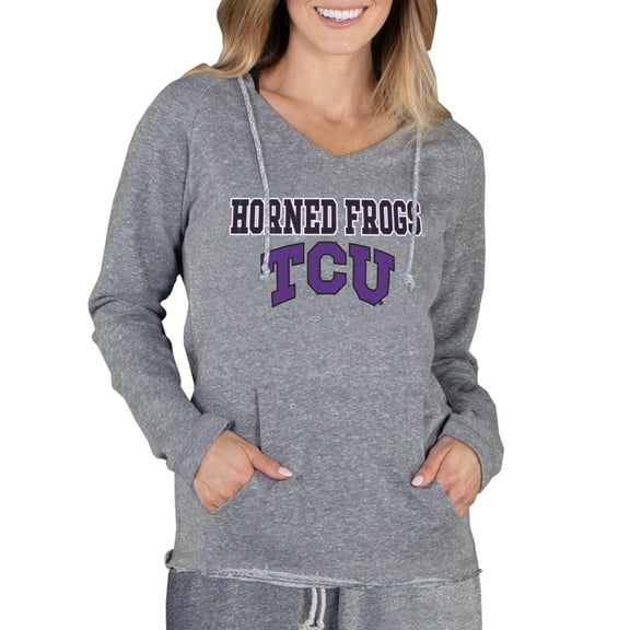 Women's Concepts Sport Gray TCU Horned Frogs Mainstream Lightweight Terry Pullover Hoodie