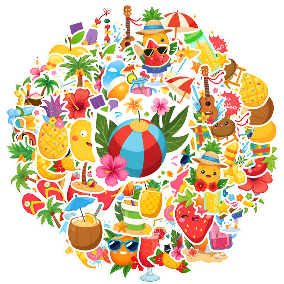 35pcs-50pcs Colorful Stickers Summer Stickers Creative Stickers DIY Stickers Vinyl Stickers for Luggage Laptop Phone