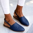 thumbnail image 4 of Women's Backless Mules - Slip-On Low-Heel Sandals with Closed Pointed Toe & Buckle Strap, 4 of 6