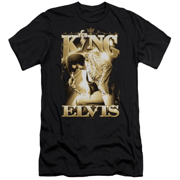 Elvis Presley The King Premium Adult 30/1 T-Shirt Black