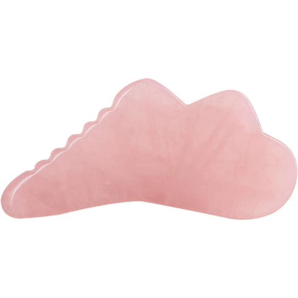 Zhuge Jade Stone Guasha Comb, Jade Gua Sha Facial Tool, Jade Scalp Massager, Jade Guasha Scraping Massage Comb, Whole Body Guasha Board for SPA Acupuncture Therapy ( Comb Shape)-Rose quartz C