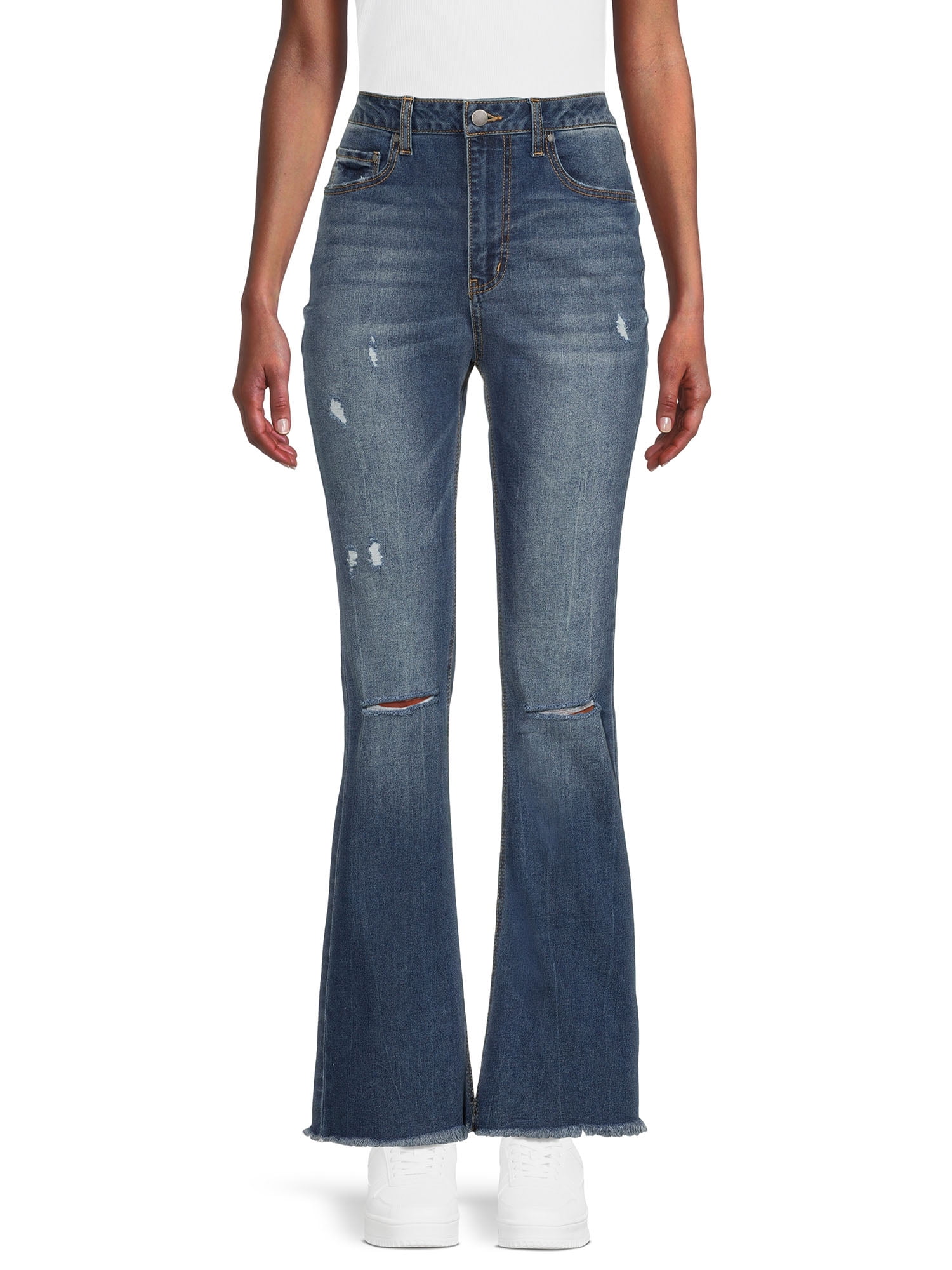 No Boundaries Juniors Five Pocket Flare Jeans, Sizes 3-21 - Walmart.com