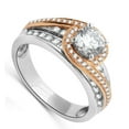 thumbnail image 3 of Delightful Rose and White Gold Diamond Ring 1.00 Carat Round Cut Diamond on White Gold, 3 of 3