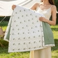 thumbnail image 6 of SUYOLL Scandinavian Style Lightweight Summer Blanket Breathable Cooling Blankets For Hot Sleepers Air Conditioned Room Dark Green 135x100cm, 6 of 6