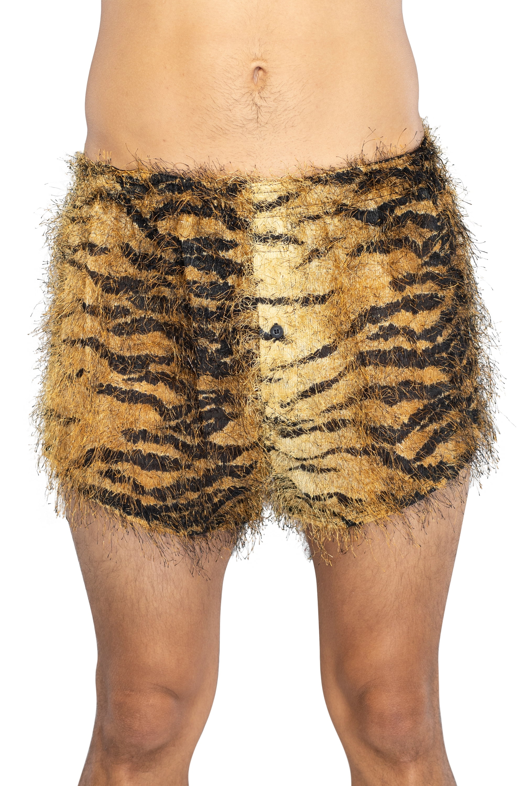 Intimo Mens' Tiger Stripe Faux Fur Boxers Underwear