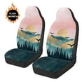 thumbnail image 3 of Uorisanigo Car Seat Covers for Front Seats, Furry Fuzzy Fluffy Forest View Seat Cover Universal Fits Most Cars Trucks Vans SUVs, Easy to Install & Comfortable, Set of 2, 3 of 7