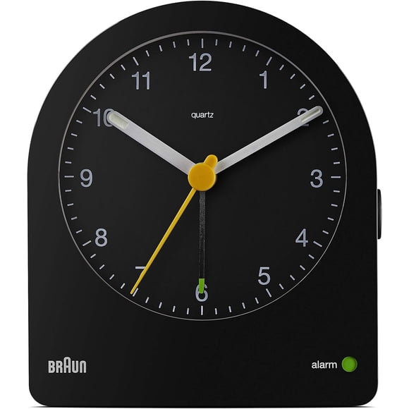 Reloj despertador Braun Classic analógico con despertador y retroiluminación BC22B