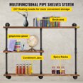 YTBW Pipe Shelves Industrial Iron Pipe Wall Mounted W/ 3Tier Wood