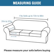 Stretch Velvet Plush Sofa Covers Couch Armchair Slipcover Protector with Cushion Covers, White, For 3-Seater Sofa