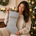 thumbnail image 5 of Yhmxh Velvet Christmas Stocking, 19 Inch Large Xmas Stocking with Golden Snowflake Embroidery & Merry Christmas Lettering, Hanging Plush Cuff Stocking for Fireplace Mantel Christmas Home Decor, 5 of 6