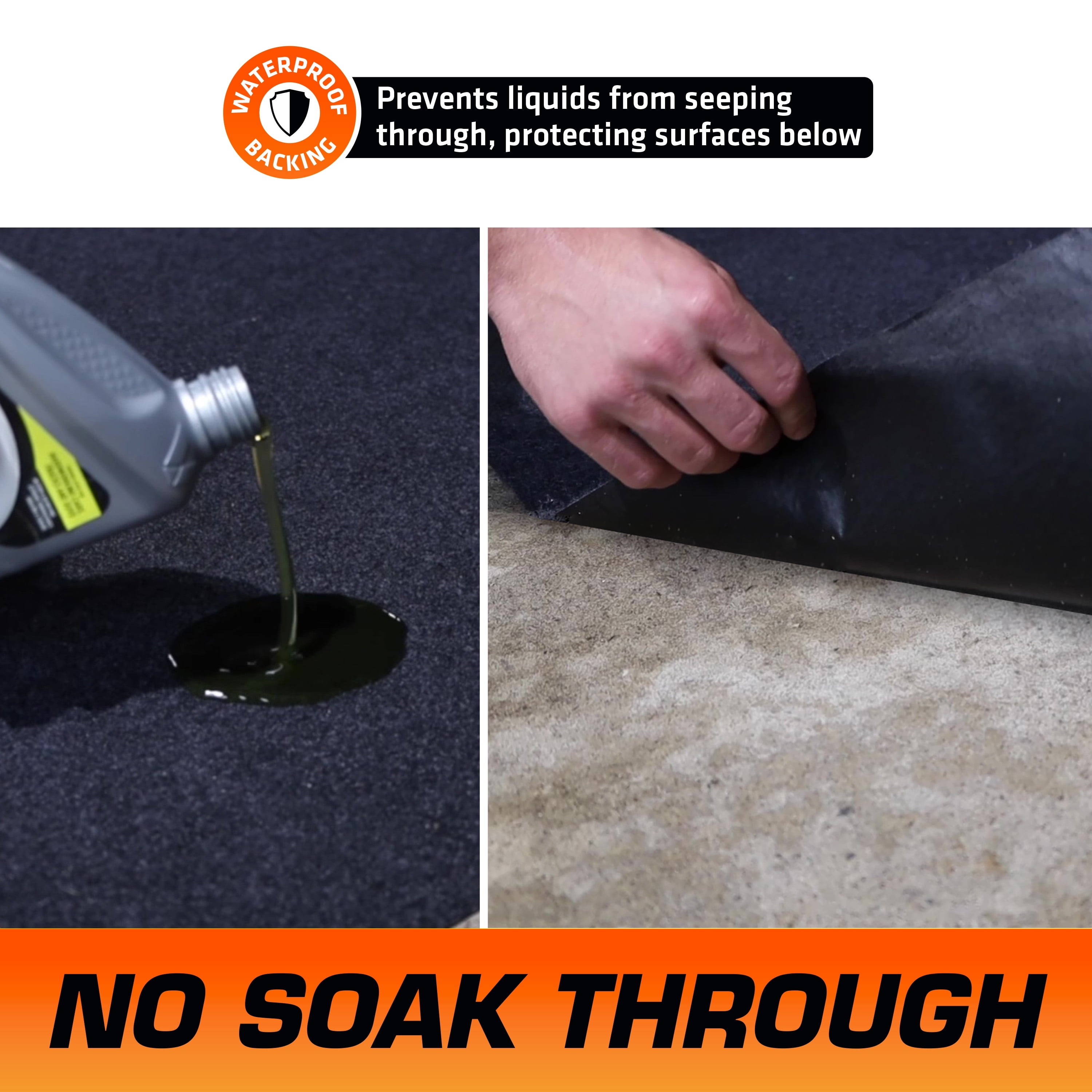 Armor All Premium Oil Spill Mat, Garage Floor Maintenance Mat (30" x 59"), Absorbent Oil Pad, Reusable, Washable, Durable, Waterproof Backing Contains Liquids, Protects Surface
