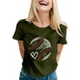 thumbnail image 4 of Green Women's Short Sleeve T-shirt, Women Daily Casual Printed Short Sleeve O Neck T Shirt Tops,Women's Short sleeve T-shirt XL, 4 of 6