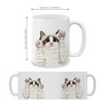 thumbnail image 4 of WIRESTER 11 Oz Ceramic Tea Cup Coffee Mug, Chocolate Bicolor Ragdoll Cat Paws Up, 4 of 7