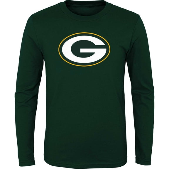 Youth Green Green Bay Packers Primary Logo Long Sleeve T-Shirt