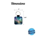 thumbnail image 5 of Deer And Northern Lights Watercolor Faux Leather Square Keychain, 5 of 7