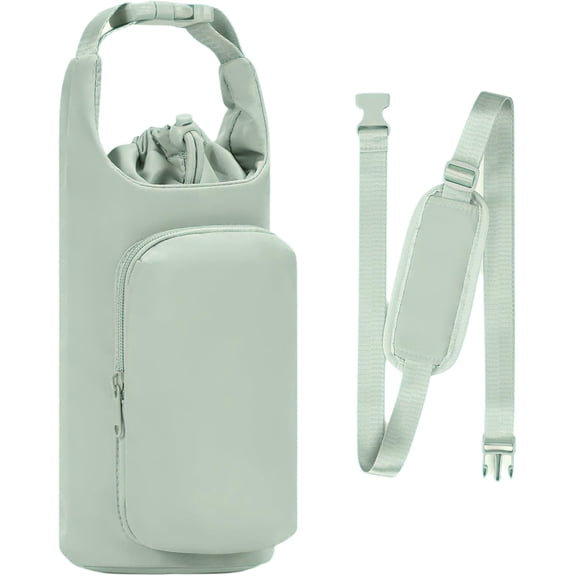 Unbranded Water Bottle Carrier Bag with Phone Pocket 32oz 40oz Tumbler Insulated Water Bottle Holder for Walking Hiking