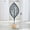Gray, variant on Modern Iron Leaf Table Decor with Wooden Base, Minimalist Metal Plant Statue Ornament