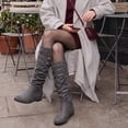 thumbnail image 6 of Ecetana Women's Slouchy Knee-High Boots with Flat Heel and Side Zipper, 6 of 7