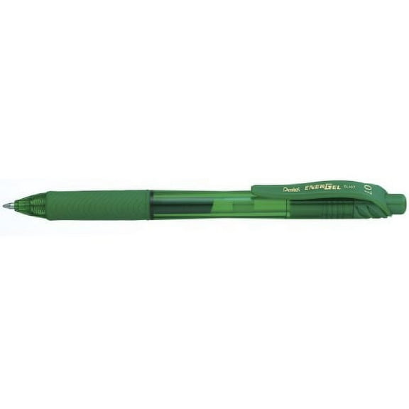 Pentel EnerGel-X Retractable Gel Roller, (0.7mm) Metal Tip, Green Ink