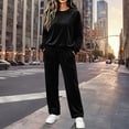 thumbnail image 2 of successthop Velour Sweatsuits 2PCS Sets Womens Long Sleeve Crewneck Tops and Pant Casual Tracksuit with Pockets, 2 of 9