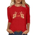 thumbnail image 2 of Xuyuer 3/4 Sleeve Shirts for Women Loose Fit Crewneck Dressy Casual Tops Lightweight Solid Color Comfy Cute T Shirts Basics Tees Casual Fashion Spring Summer T Shirts Business Work Tee Top, 2 of 5