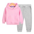 thumbnail image 4 of Esaierr 1-12Y 2PCS Toddler Girls Boys Colour Pullover Hooded Sweatshirt Pants Set for Kids Tracksuit Sweatshirt Outfit Long Sleeve Autumn Winter Solid Colours Clothing Set, 4 of 4