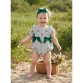 thumbnail image 4 of Cenuakty Newborn Girl Outfit, Short Sleeve Crew Neck Stripes Duck Print Bodysuit with Headband Summer Clothes, 4 of 9