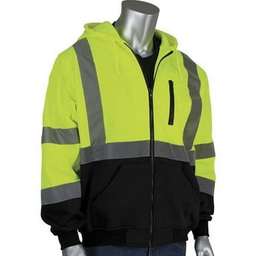 Size XL Black & Hi-Vis Yellow High Visibility Long Sleeve Sweatshirt