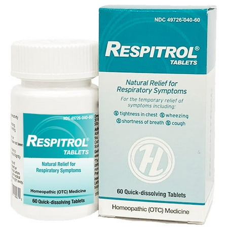 HelloLife Respitrol Tablets - For Safe, Temporary Relief of: Chest Tightness + Shortness of Breath + Wheezing +