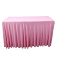 thumbnail image 6 of 4ft Rectangle Table Skirt with Elastic Edge - One-Piece Spandex Table Cover for Banquet Tables, Weddings, Parties & Events - Free Ruffled Tablecloth, 6 of 6
