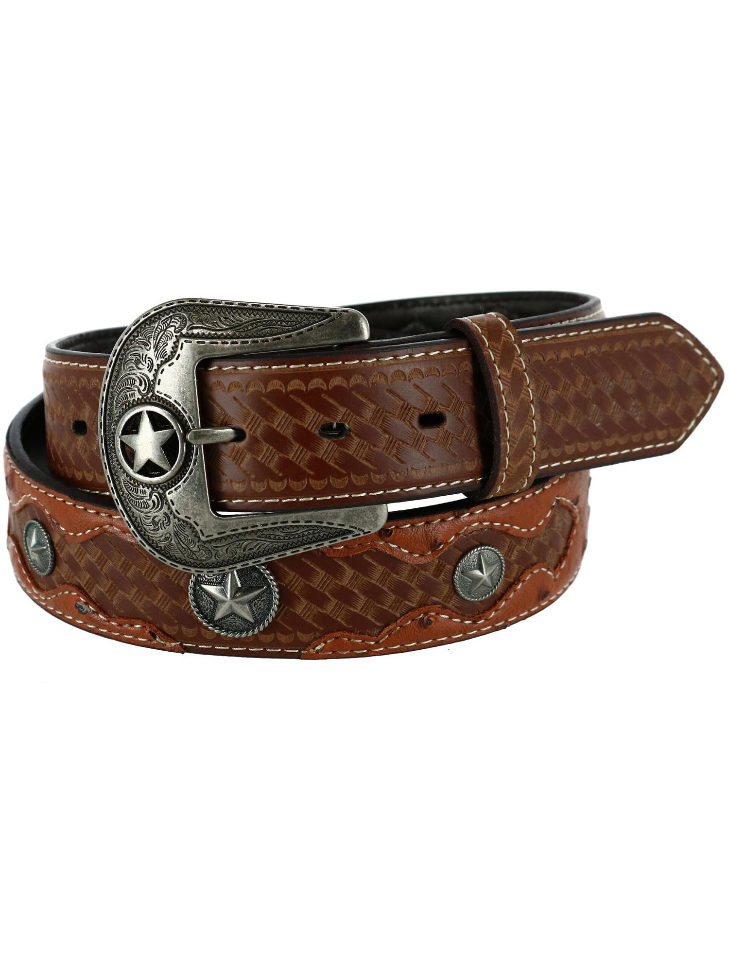 Ostrich Print (Imitation) Western Style Belt White main image 0