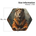thumbnail image 2 of Yiaed Jungle Meditating Lion Print Leather Coasters for Drinks - Cup Coasters Coffee Table Kitchen Table Bar, Home & Office Gifts Handmade Drink Coasters-Hexagon, 2 of 6