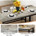 thumbnail image 4 of Baxluxe Dining Table Set for 4, Wood Kitchen Table Set with 2 Benches, Dining Room Table Set for Apartments, Kitchens, Small Spaces, Gray, 4 of 7
