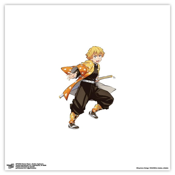 Gallery Pops Demon Slayer - Zenitsu Agatsuma Wall Art, Unframed Version, 12" x 12"