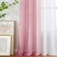thumbnail image 6 of Junvictex Pink Ombre Crushed Chiffon Sheer Crinkle Curtains for Living Room,Rod Pocket,52"Wx84"L,2 Panels, 6 of 7