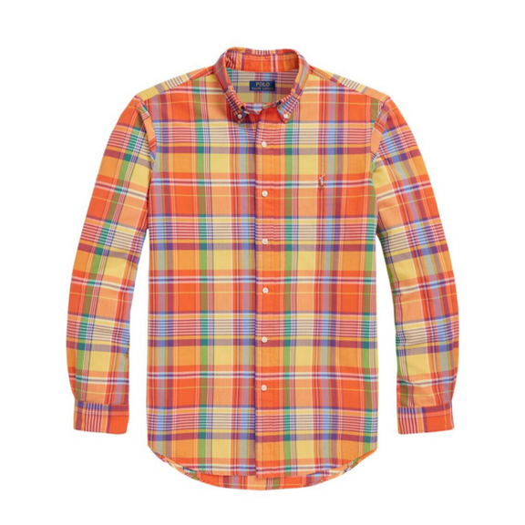 $125 Polo Ralph Lauren Men's, Classic Fit Plaid Button-Down Oxford Shirt,Multi,S