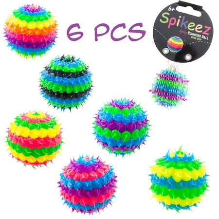 6 Pieces Bouncy Hand Balls for Kids with Multicolored Soft Spikes - Fidget Toy for ADHD, ADD, Anxiety - Great Party Favors, Treat Bag Fillers, Stocking Stuffers, Toy Gifts for Holidays (6pcs - (Best Way To Treat Adhd)