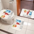 thumbnail image 5 of Cocktail Drink Bathroom Rugs Set HELLO SUMMER Non Slip Absorbent Soft Bath Mats 3 Piece Set with Bathroom Rug, U-Shaped Floor Mat, Toilet Seat Cover Small Size, 5 of 9