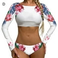thumbnail image 2 of Neinkie 2Pcs/Set Womens Rash Guard Swimsuit 2 Piece Long Sleeve Sun Protection Bikini Swimwear Bathing Suit, 2 of 7